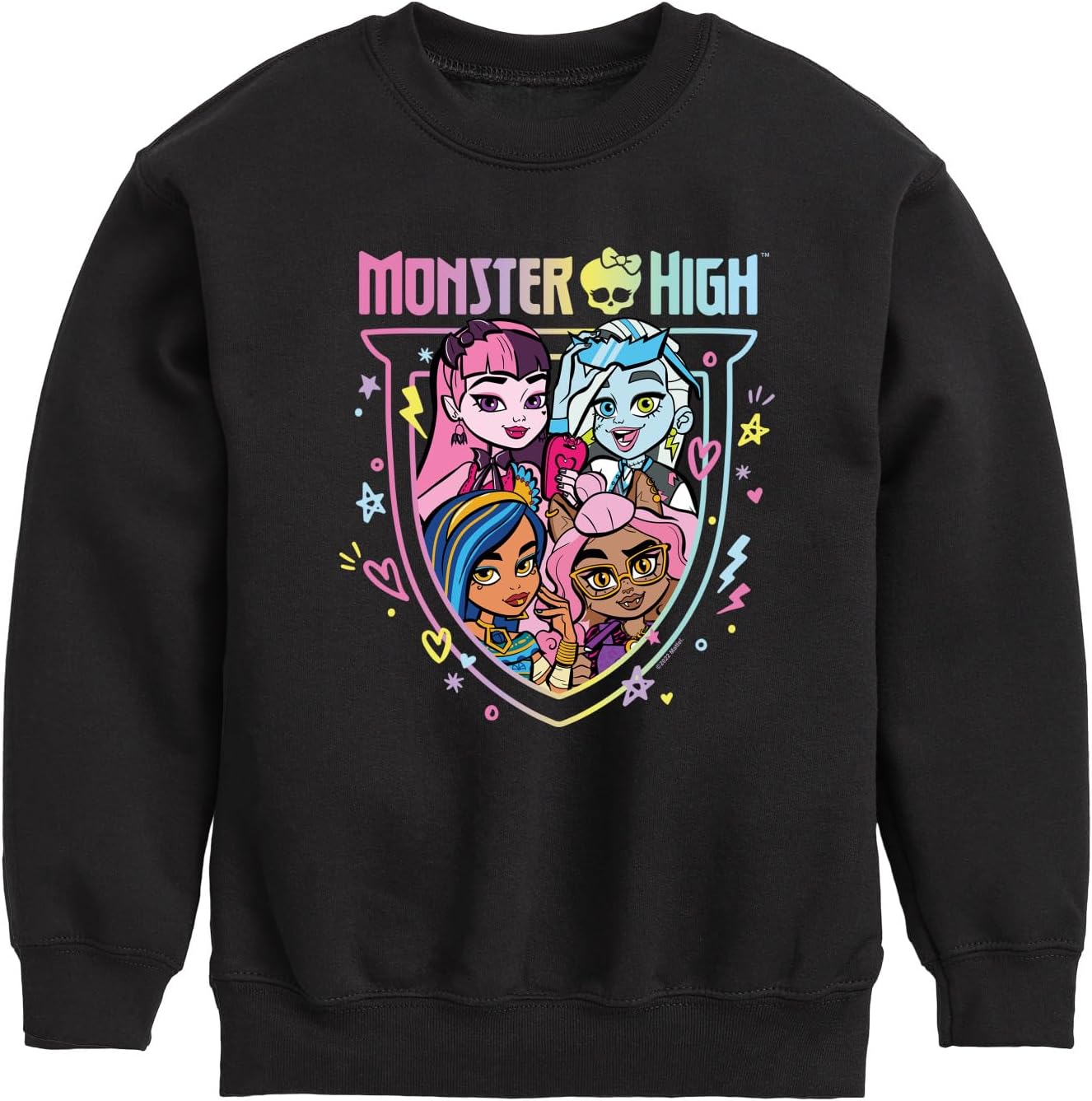 Monster High - Monster Skull & Bow - Toddler & Youth Raglan Graphic T-Shirt