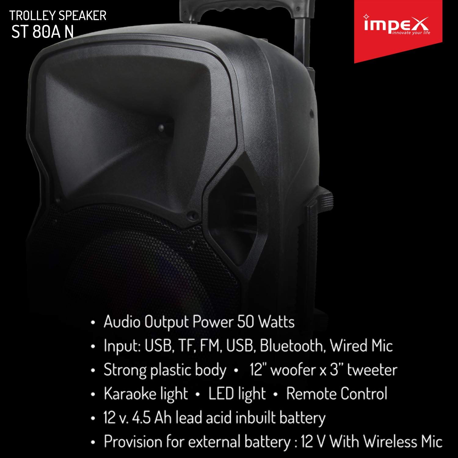 impex portable trolley speakers
