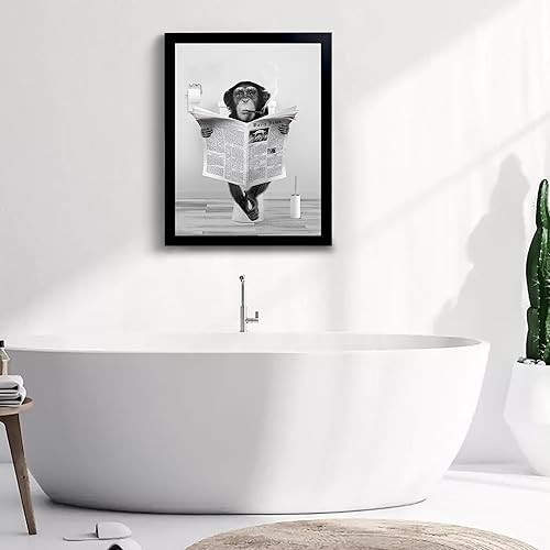 Vista 59 de Divertido arte de pared enmarcado de vaca de las tierras altas en bañera, lienzo blanco y negro, impresiones artísticas de pared de vaca, decoración