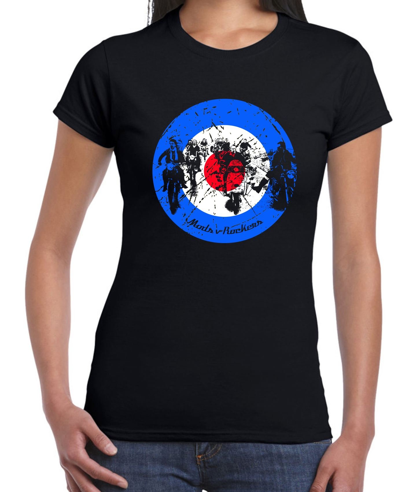 Tribal T-Shirts Women's Black Mods V Rockers Mod Target Logo T-Shirt (Xl, )
