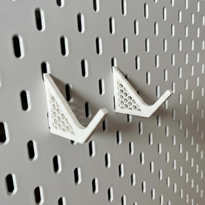 Universal Skadis Pegboard Controller Holder - Modular Wall Mount & Display Stand for PS5, PS4, Xbox Series X/S, N64 & Gameboy - Gaming Setup Accessory (4 PCS) (White)