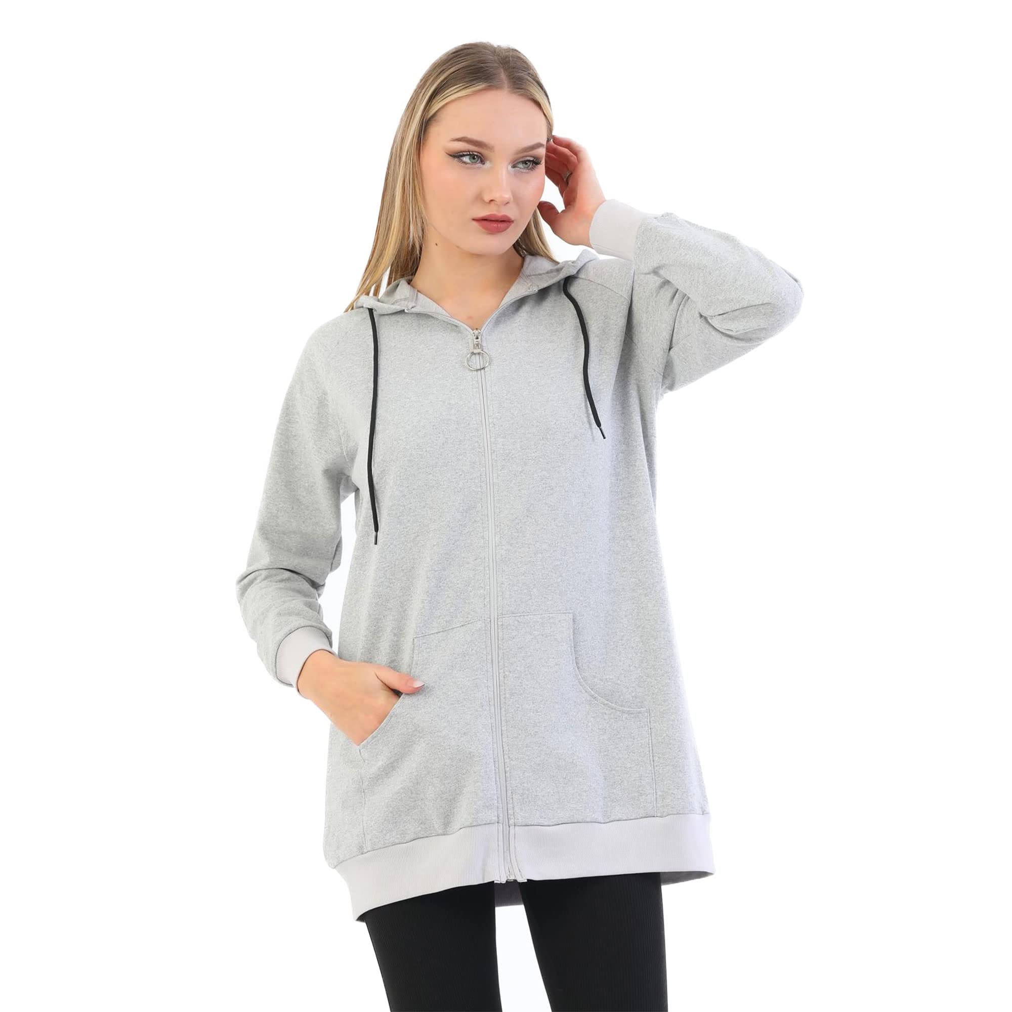 eo elif okur Women's Active Long Sleeve Zip Up Hoodies with Pocket | Full Zip Hooded Sweatshirts | Sportswear for Women