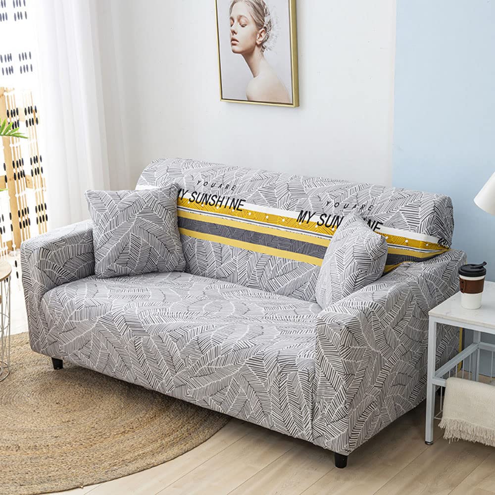 Housse de canapé extensible 3 places imprimée et antidérapante