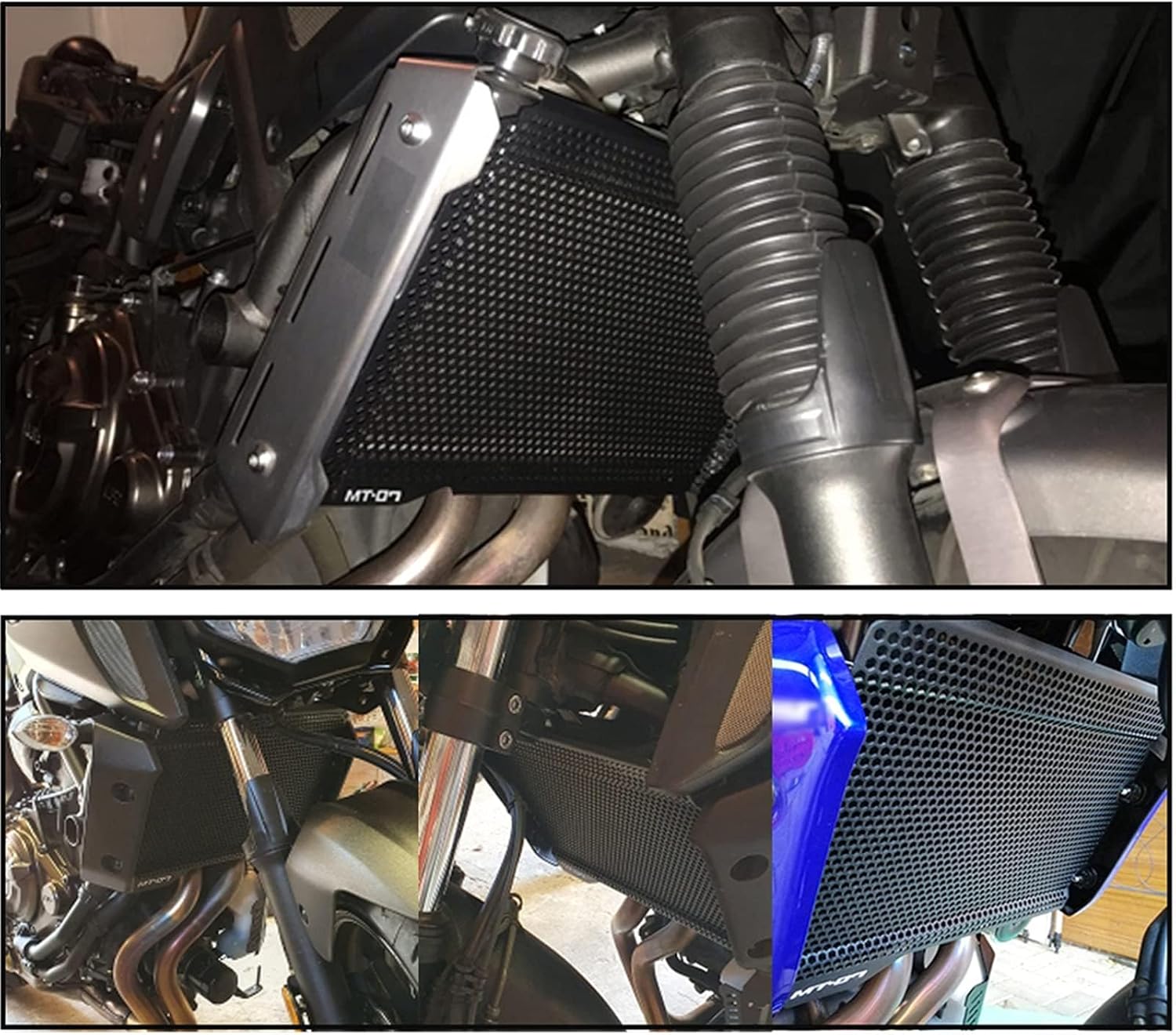 Motorcycle Radiator Grille Guard Cover Radiator Protector Compatible with MT-07 MT07 2018-2024 YZF-R7 2022-2026 FZ-07 FZ07 2018-2020