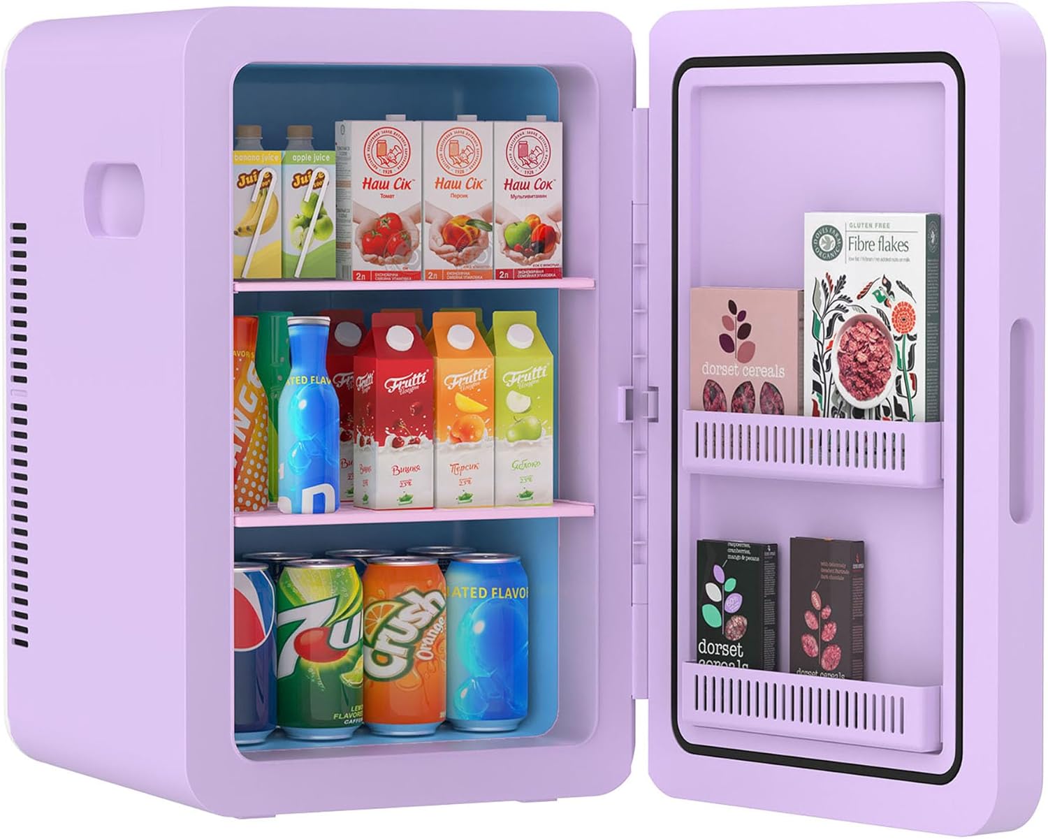 advwin 22L Mini Fridge for Bedroom, 30 Cans Portable Cooler & Warmer Compact Refrigerators with AC/DC Power for Skin Care, Beverage, Cosmetics, Food, Drinks, Office Desk Dorm Room Purple 22L - Image 1 of 7