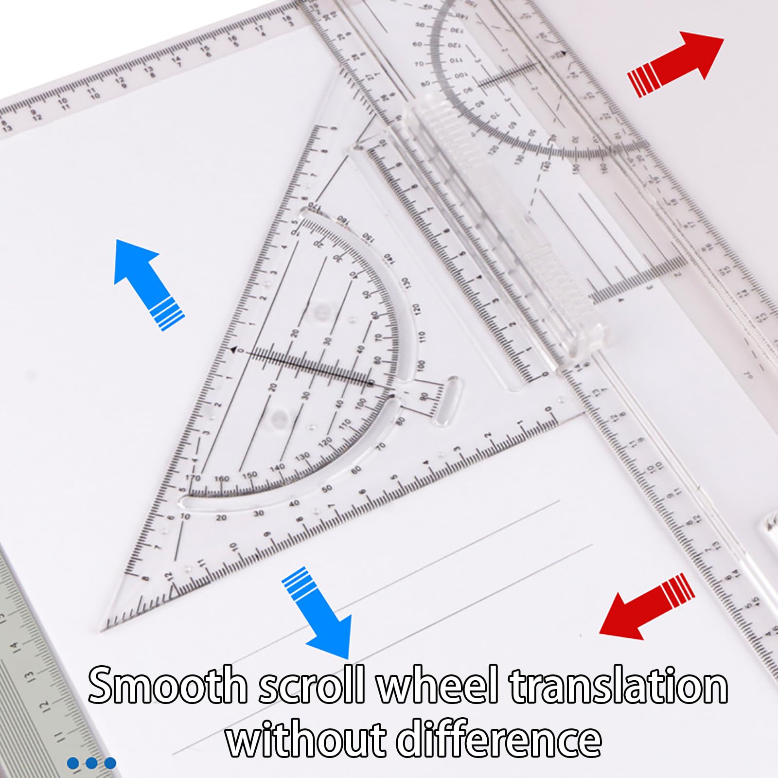 Juego De Tablero De Dibujo A3, Mesa De Dibujo, Tablero De Dibujo Portátil A3 con Regla Clara, Movimiento Paralelo Y Ángulo Ajustable, Medición Precisa, para Artistas Y Diseñadores.
