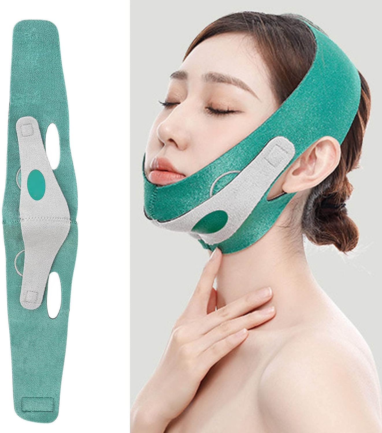 Face Slimming Belt- V-Shape Face Masks for Double Chin Slimmer for Men & Women, Facial Lift Slim Cheeks Lifting Reusable Belt Facial Anti Wrinkle V-Shaped Line Chin Strap