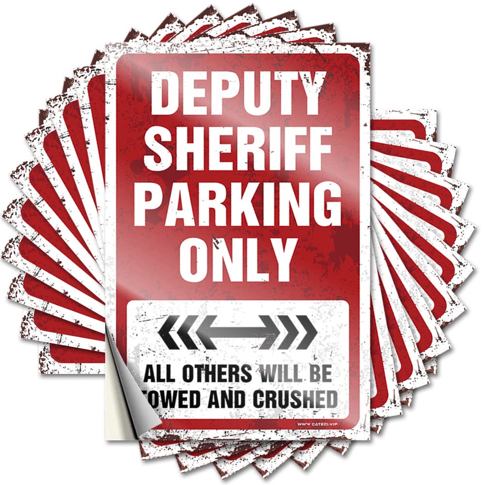 Decals Smiley Face Back Porch Decor Waterproof - Deputy Sheriff Parking Only Bottle Self Adhesive Decal for Science Use(8X12CM)