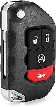 Smart Key Fob Replacement Fits for Jeep Wrangler 2018 2019 2020 2021 2022 2023 2024 Jeep Gladiator 2020-2024 Proximity Keyless Entry Remote Control 433 Mhz OHT1130261 ID4A