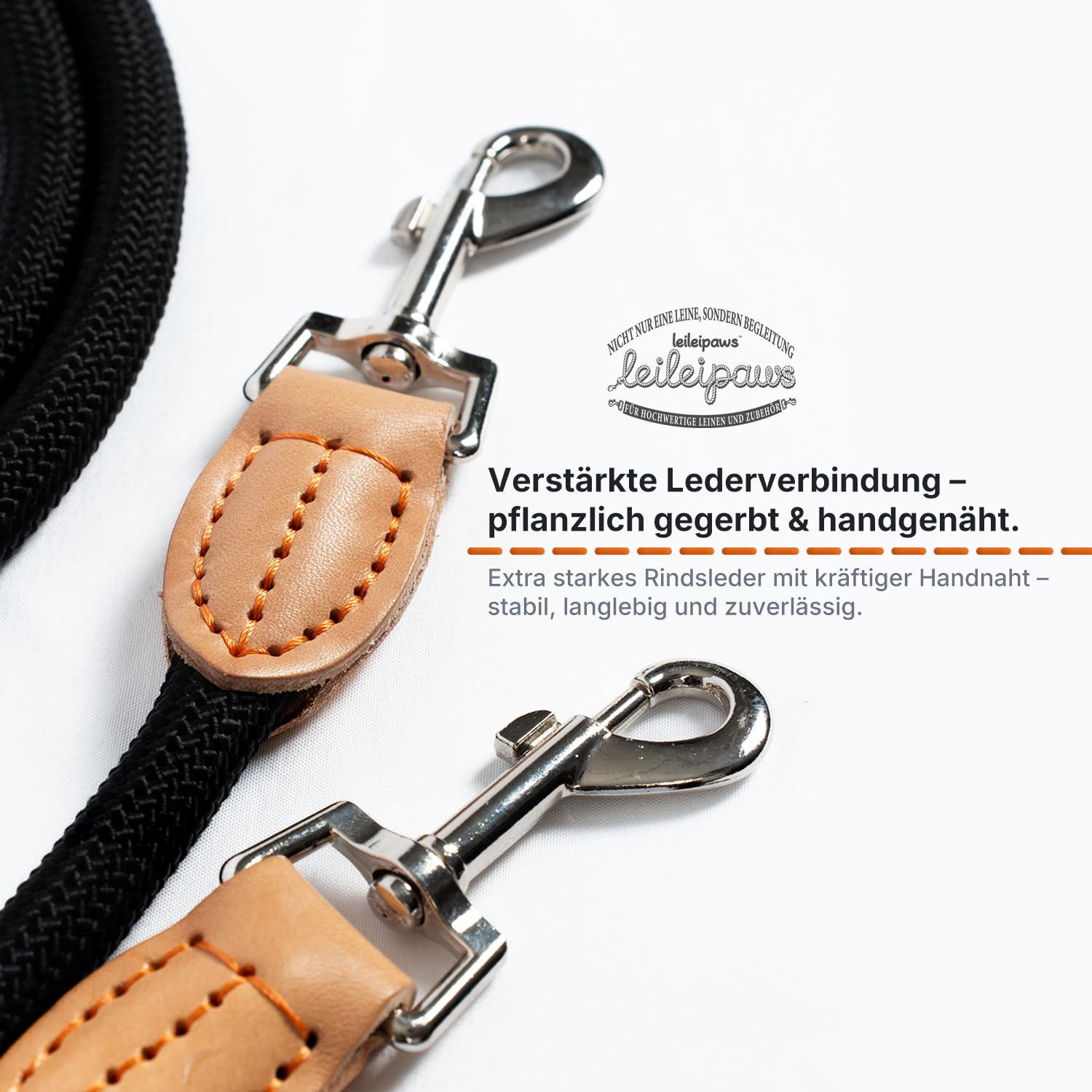 3 m Verstellbare Multifunktions-Hundeleine aus Nylon & Leder – Führ-, Schulter- & Hüftleine für kleine bis große Hunde – Robust für Training, Spaziergang & Joggen (Schwarz, 3m x 0.8cm)