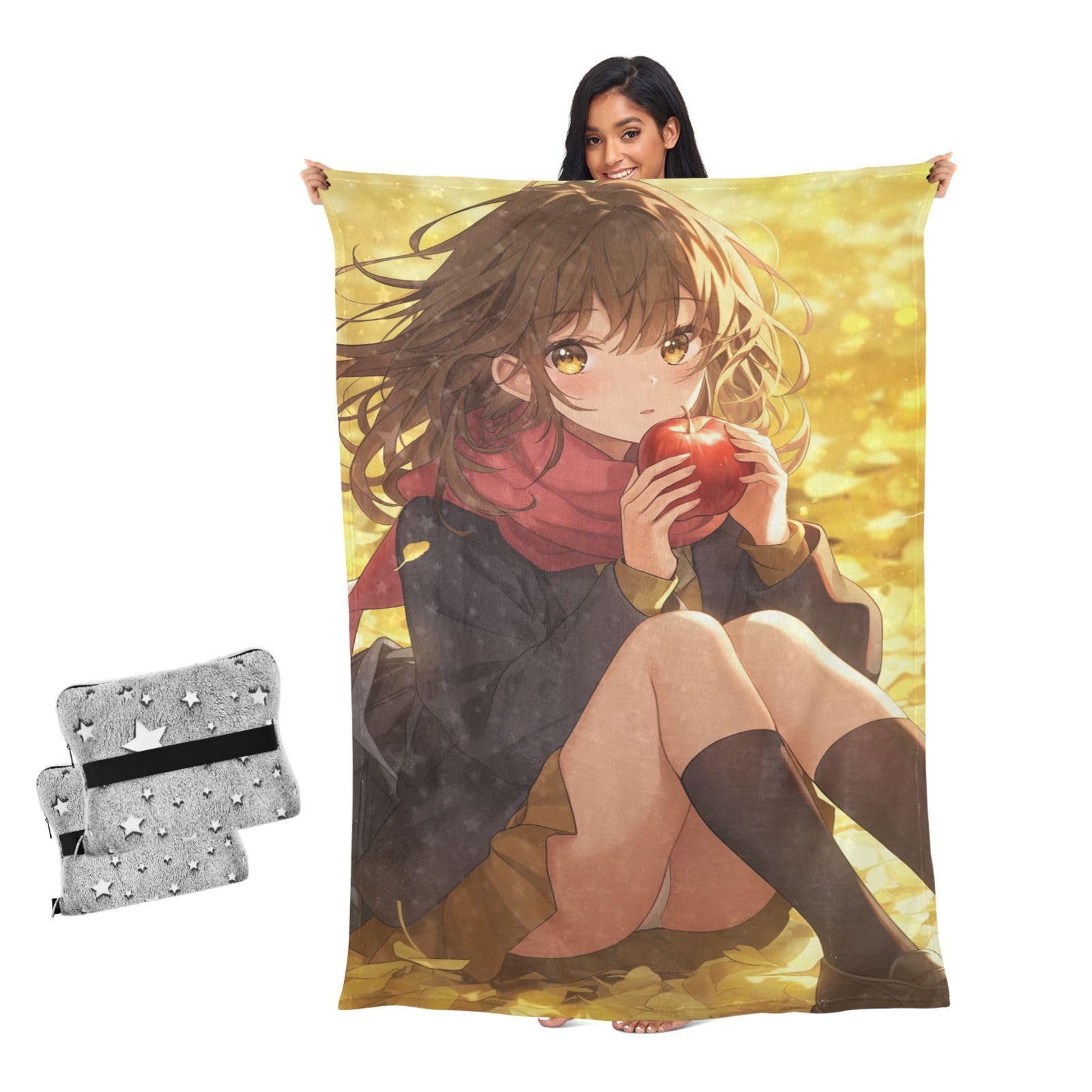 Jeté de lit d'automne doré ultra chaud et couverture douce pour canapé