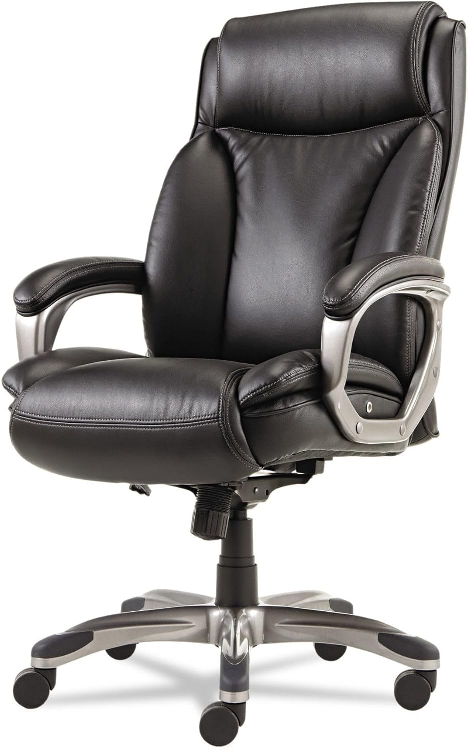 Alera Alera Veon Series Executive High-Back Bonded Leather Chair, Supports Up to 275 Lb, Black Seat/Back, Graphite Base