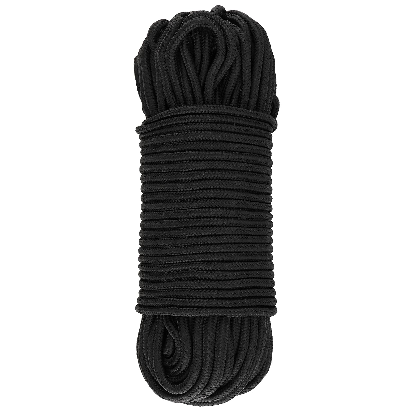 Paracord linka nylonowa 50 m x 6 mm, czarna, gruba linka Paracord z odpornego na rozerwanie nylonu, do wi?zania ogrodu, na kemping na ?wie?ym powietrzu