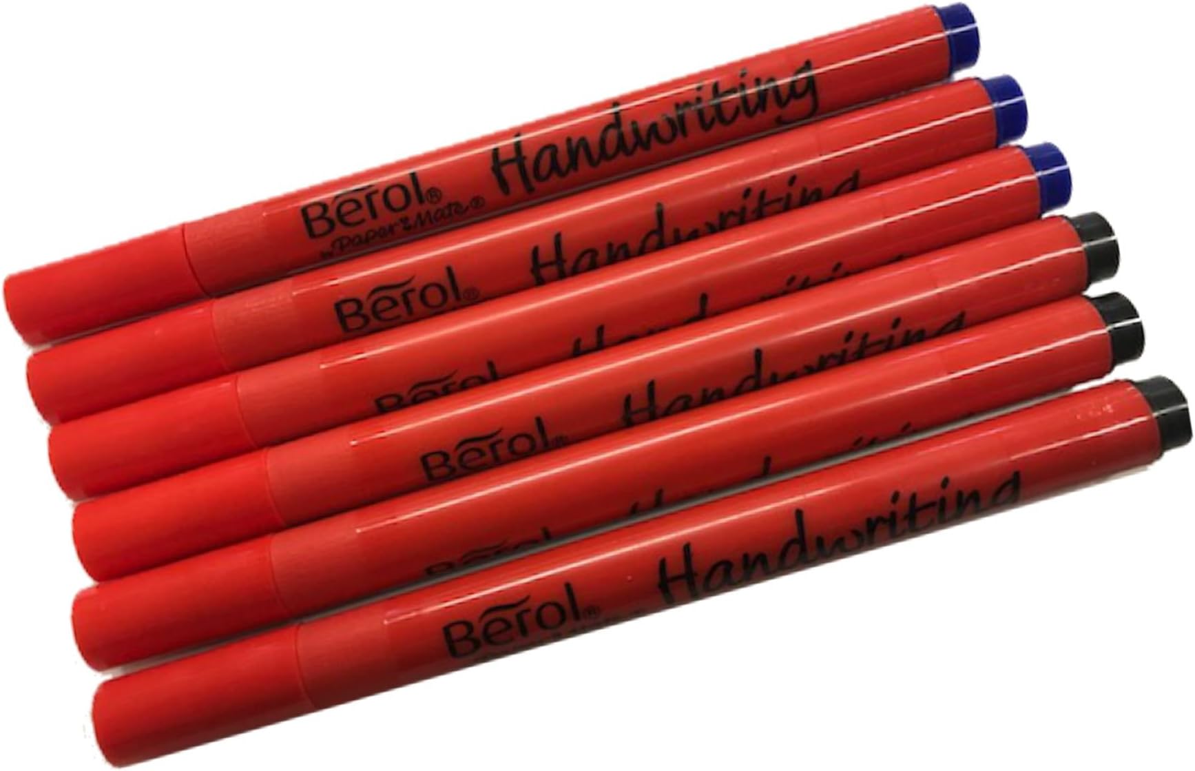 BerolHandwriting Pen Stick - 3 Blue & 3 Black