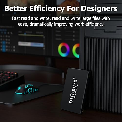 Miniatura 4 de Bliksem SSD 256GB SATA III 6Gbs Unidad interna de estado sólido 2.5 0.276 in (0.28) 3D NAND TLC Chip hasta 550 Mbs para portátil y PC KD650 (negro