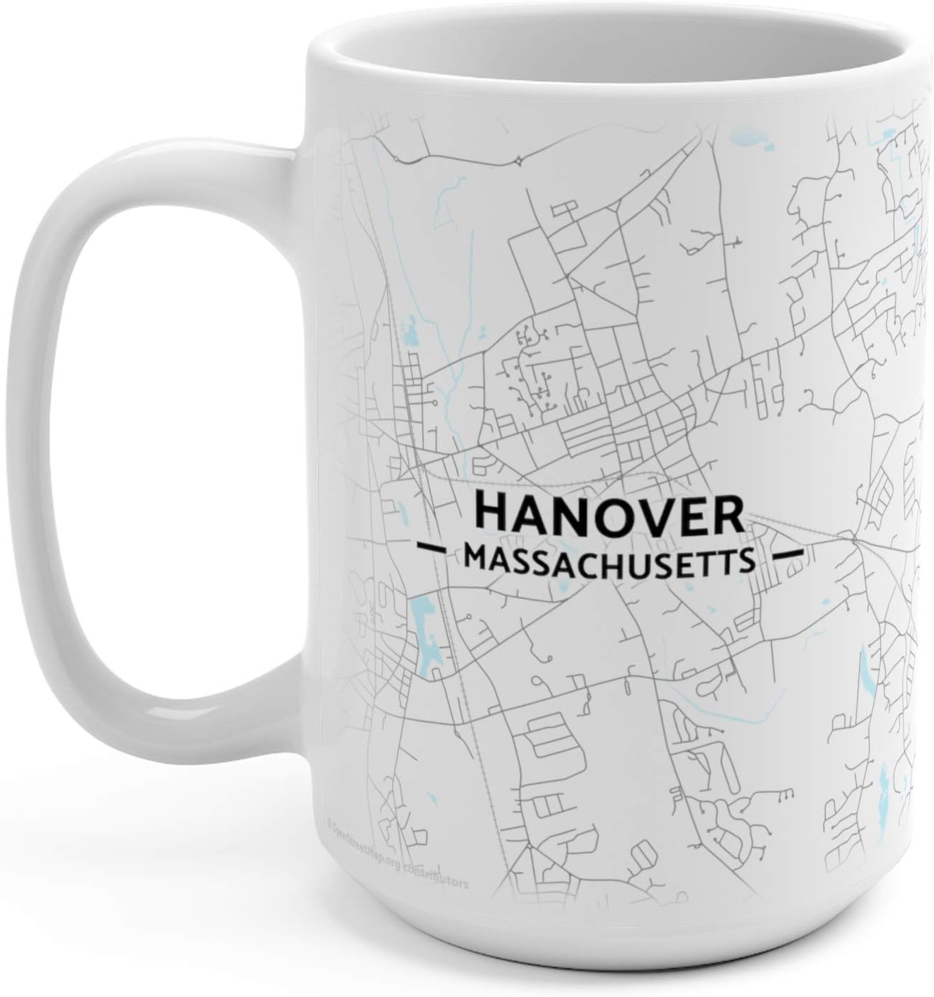 Hanover, Massachusetts MA Map Mug (15 oz)