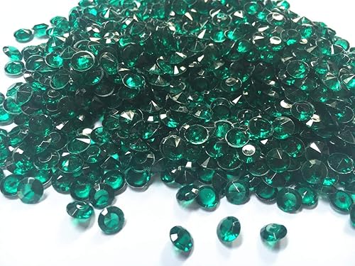 Liying Diamante acrílico, 2000 piezas de cristales redondos de confeti de imitación de 0.3 pulgadas, gemas del tesoro para dispersos de mesa,