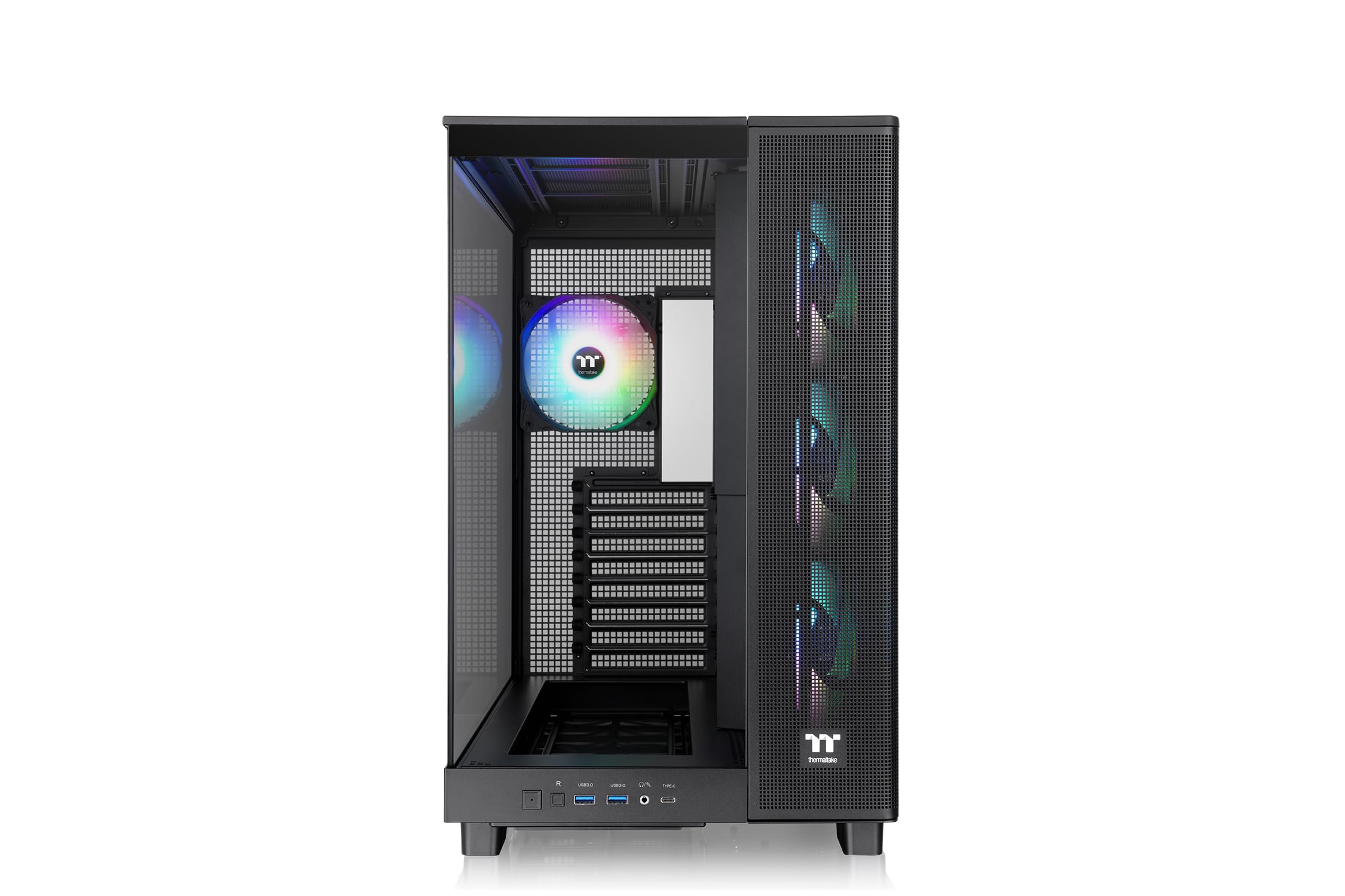Thermaltake View 380 XL TG ARGB | Mid Tower PC‑Gehäuse | 4‑mm Tempered Glass | E‑ATX & XL‑Mainboard Support | USB‑C Front I/O | 360‑mm Radiator Support | High‑Airflow Design | Black