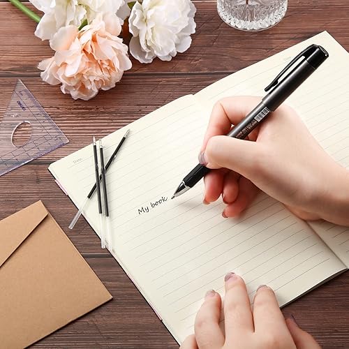 Miniatura 5 de 30 repuestos de bolígrafo de tinta negra, repuesto de bolígrafo de 0.039 in para bolígrafos retráctiles de clic, suministros universitarios de