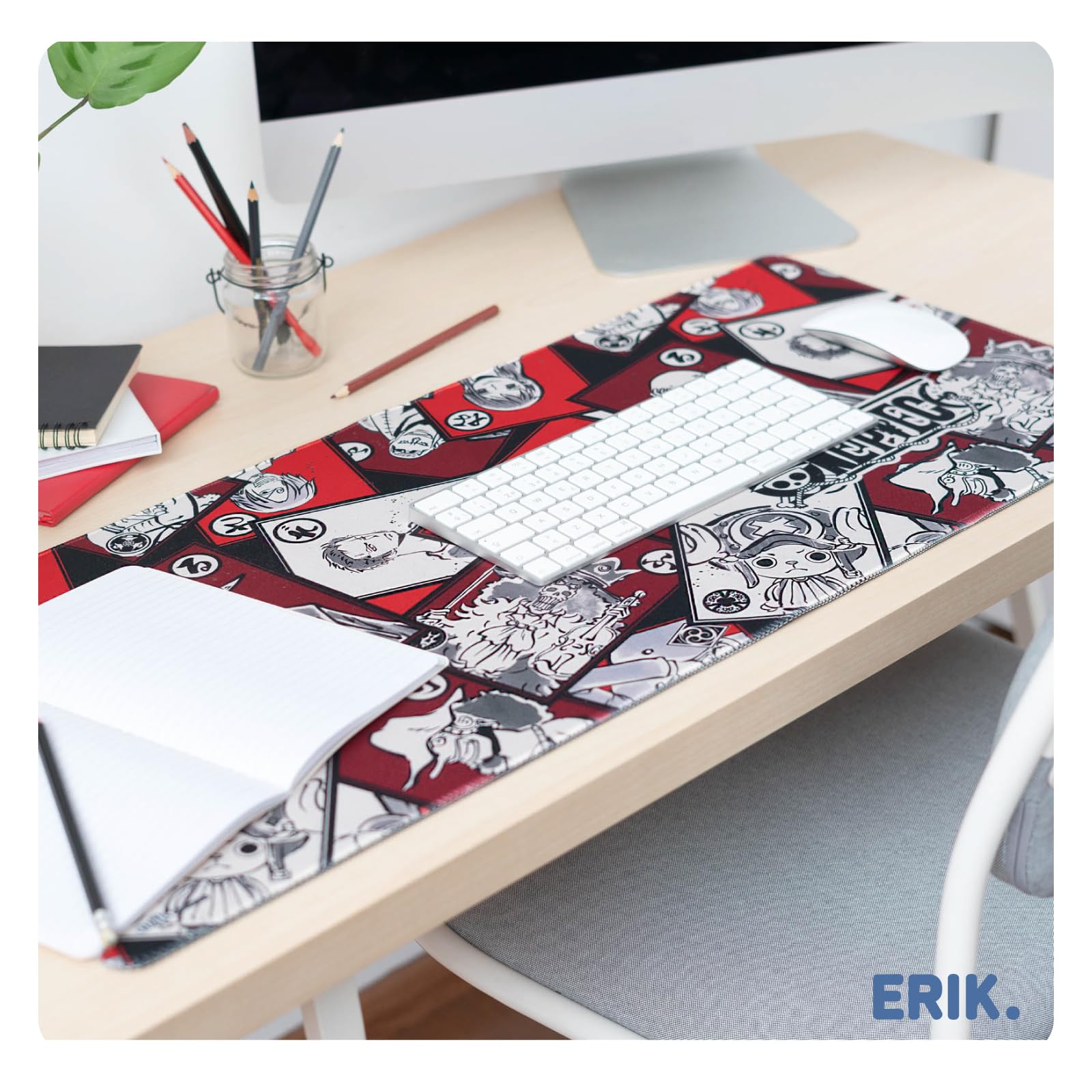 Grupo Erik Tappetino Mouse One Piece XXL - Tappetino Scrivania Impermeabile e Antiscivolo 80x35 cm | Accessori Gaming per Scrivania | One Piece Manga