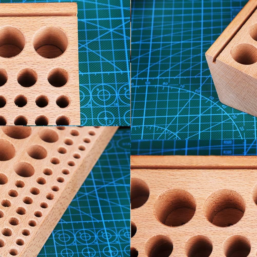 68 Styles Leather Holder Tool Wooden, Professional Leather Punch Craft Tool Rack, Leathercraft Stand Holder Organizer Leather Tools Storage Box for Leather Working Making Punch Tools Organizer Storage