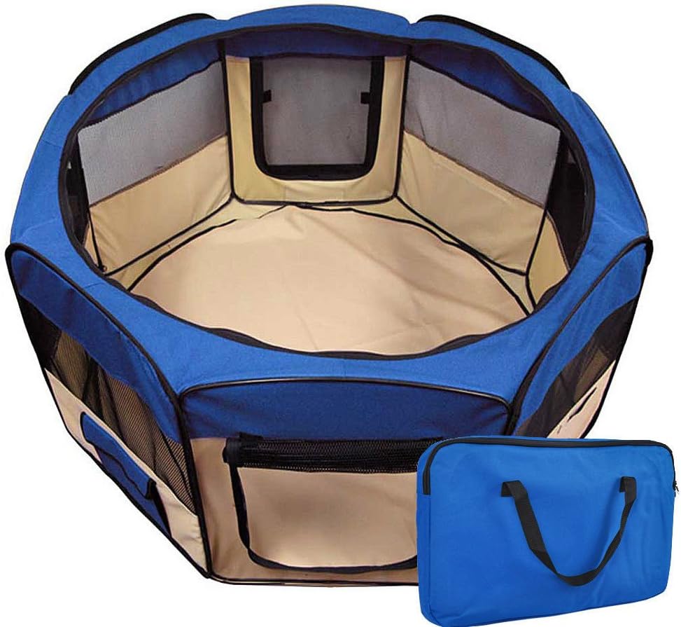 Pet Playpen 45"x45"x24" Medium 2 Door Exercise Kennel Soft Tent Puppy Dog Crate