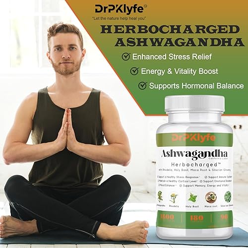 Miniatura 2 de Ashwagandha Complex 5-1 Mezcla con suplemento de Rhodiola Rosea, raíz de maca, albahaca sagrada, ginseng siberiano para aliviar el estrés,