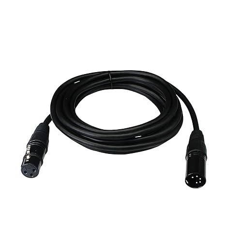 Miniatura 1 de SinLoon Cable de luz de escenario DMX (9.8ft), cable DJ XLR, 3 pines hembra XLR a 5 pines macho XLR DMX Conexión de giro para cabezal móvil Luz Par