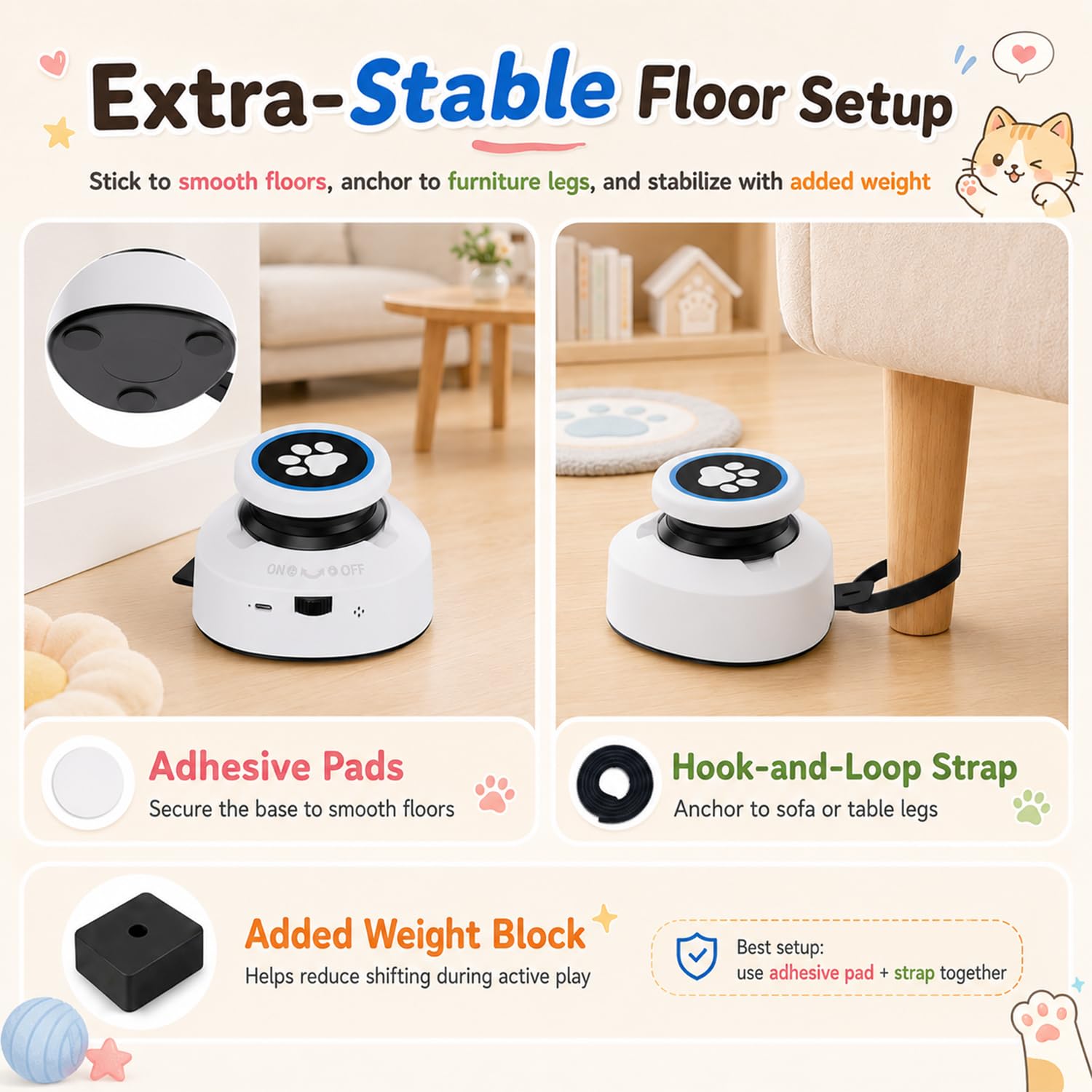 Juguetes Interactivos para Gatos con Control Remoto,Recargable | Auto/Manual,Timer,Silencioso,Katzenspielzeug für den Innenbereich,Fangspielele&Bewegung Einstellbare Geschwindigkeit -Weiß