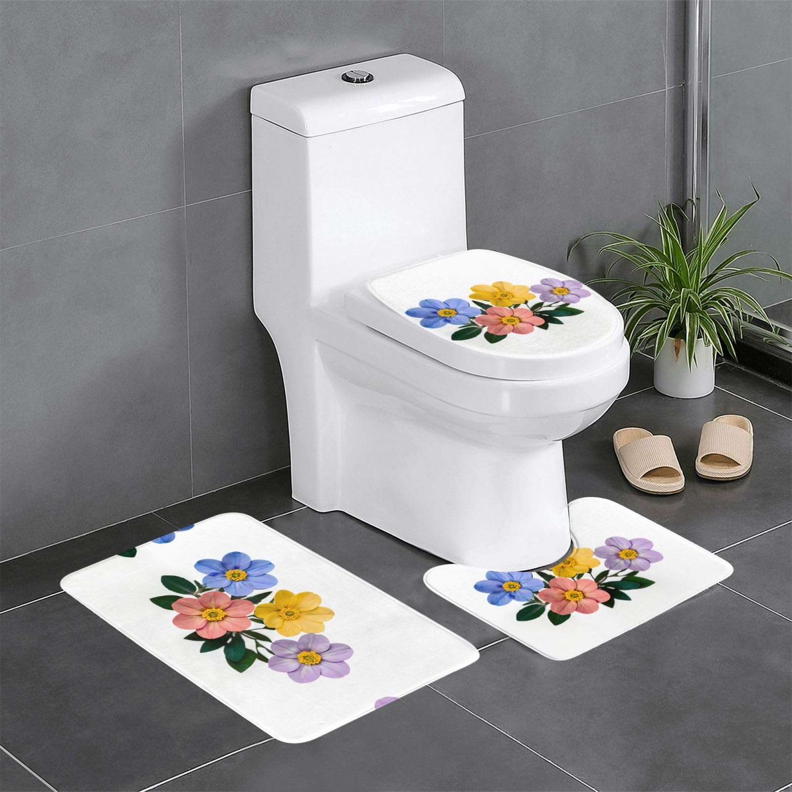 Tapis de salle de bain antidérapant lot de 3 sécurité maison