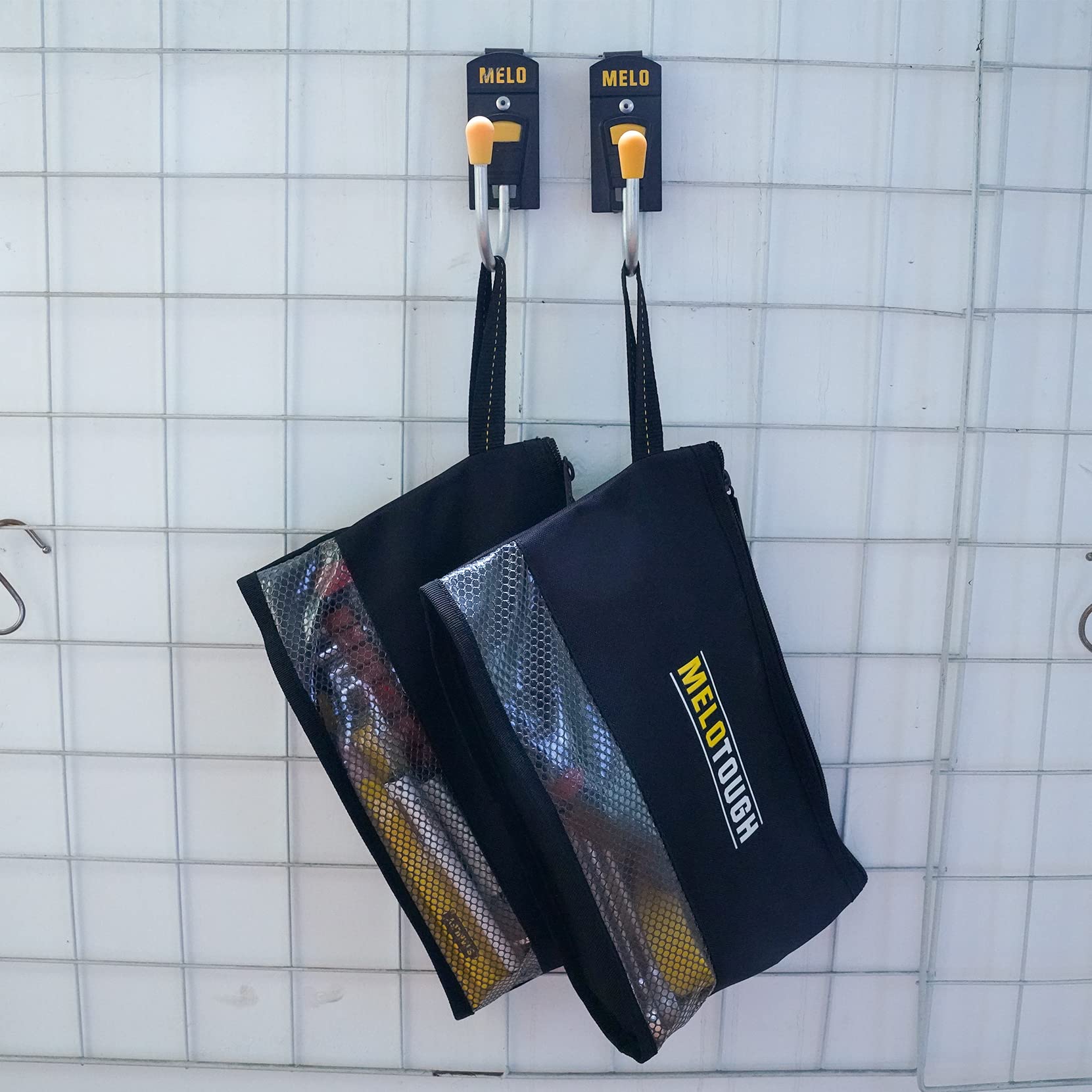 MELOTOUGH Pequeña bolsa de herramientas con cremallera, bolsa de herramientas pequeña con cremallera, bolsa organizadora de almacenamiento duradera (4 paquetes)
