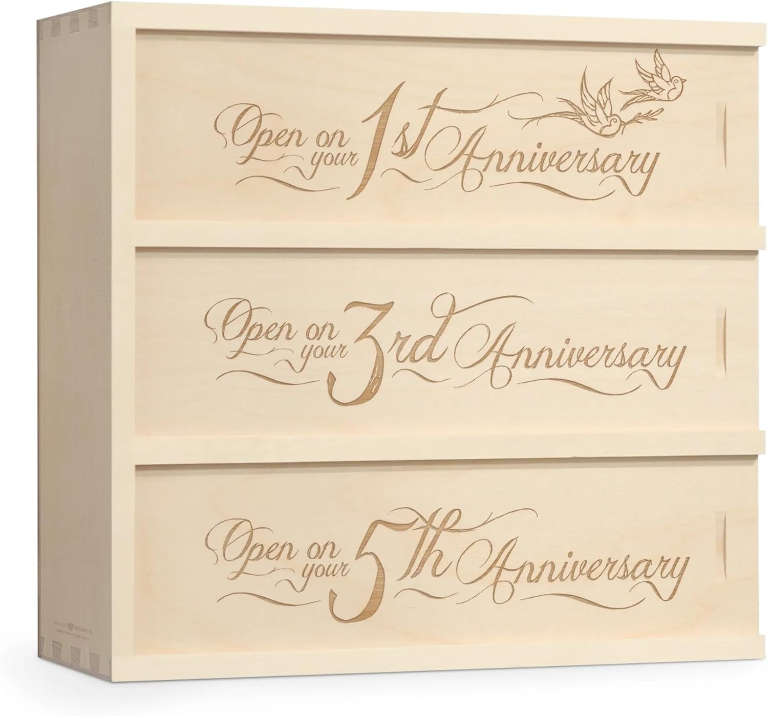 Anniversary Wine Box - Love Birds // Wedding Gift for the Couple // Wedding Wine Box