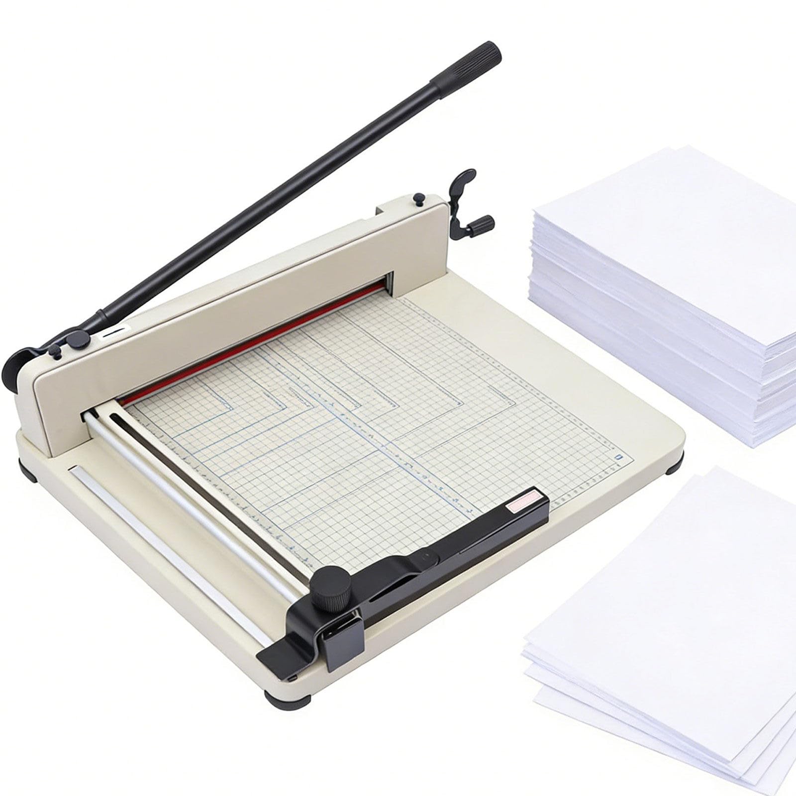 Taglierina a ghigliottina resistente, per A4/A3, taglia fino a 400 fogli (4 cm), per carta, pelle, PVC, tessuti non tessuti