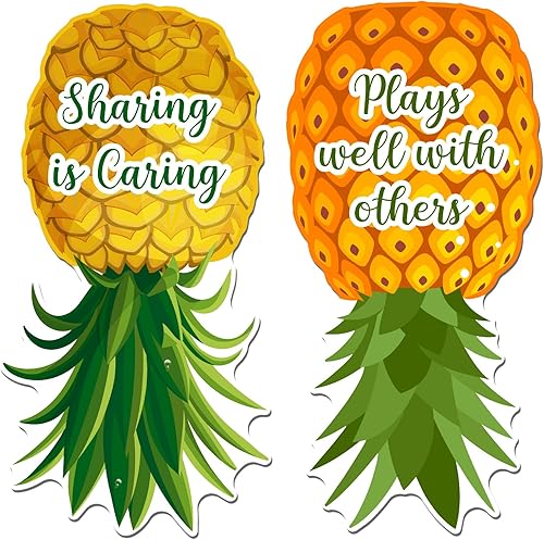 Copkim 2 imanes de piña al revés para decoración de puertas de crucero, calcomanías de piña para automóvil, nevera, carnaval, camarote,