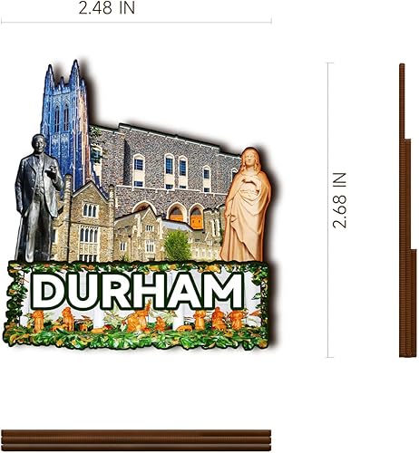 Miniatura 3 de Imán de madera de Durham de los Estados Unidos 3D para nevera, recuerdos coleccionables, decoraciones artesanales hechas a mano
