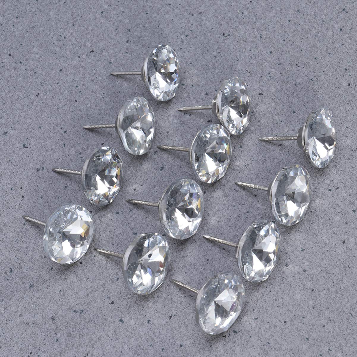 Artibetter 20pcs Crystal Buttons for Sofa Crystal Rhinestone Buttons Upholstery Nails Clear Button Pins Decorative Push Pins Sparkling Diamond Upholstery Buttons Bed Pins Foot White Furniture - Image 4