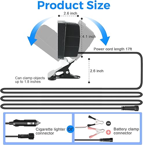 Miniatura 4 de Faros delanteros de acoplamiento para barcos, luces LED de 40 W, 6000 K, 12 V, sobre el agua, inundación, marina, para kayak, bajo, Jon, pesca