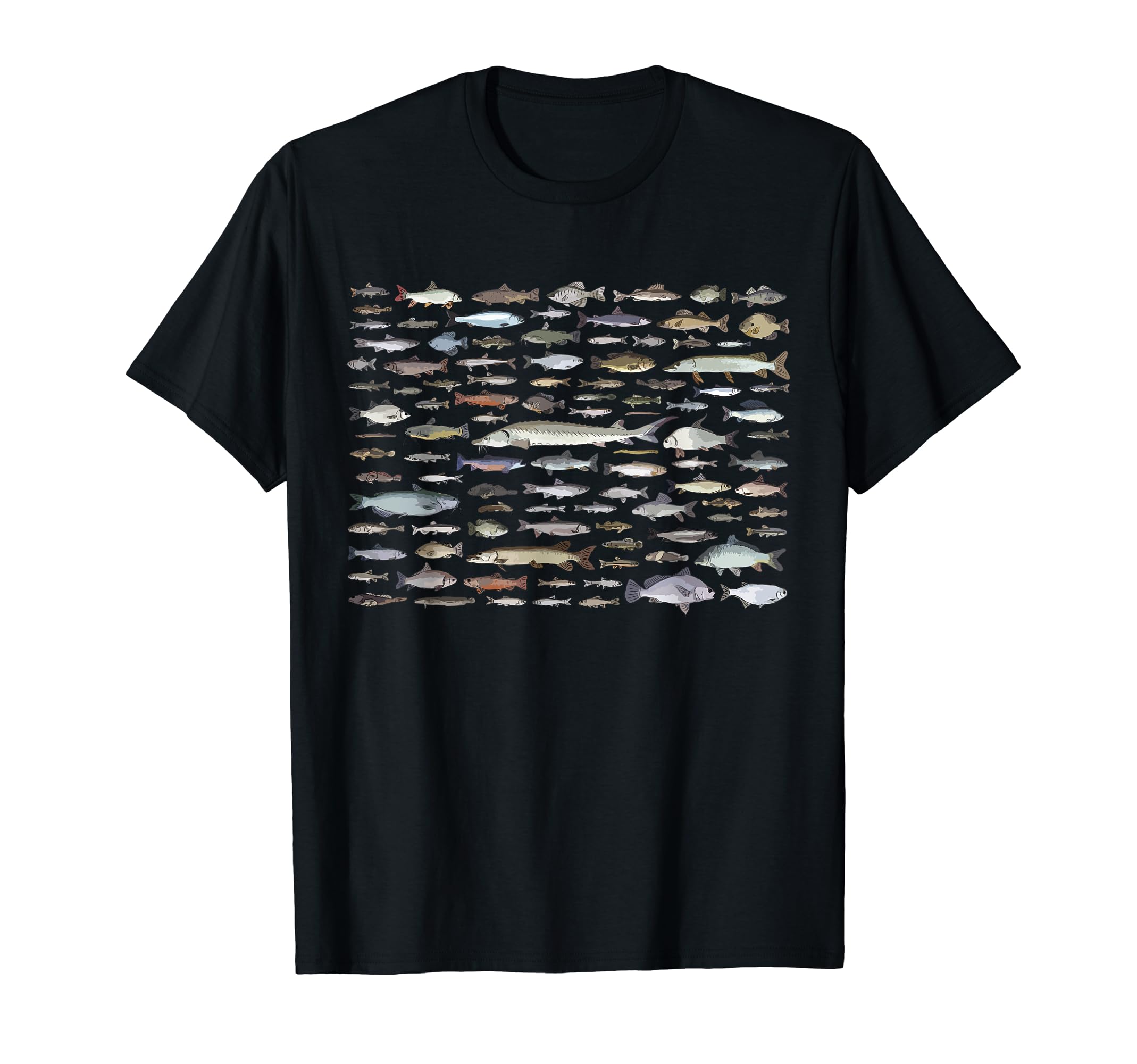 100 Types Of Fish Species Tee100 Types Of Freshwater Fish Species Fishing T-Shirt