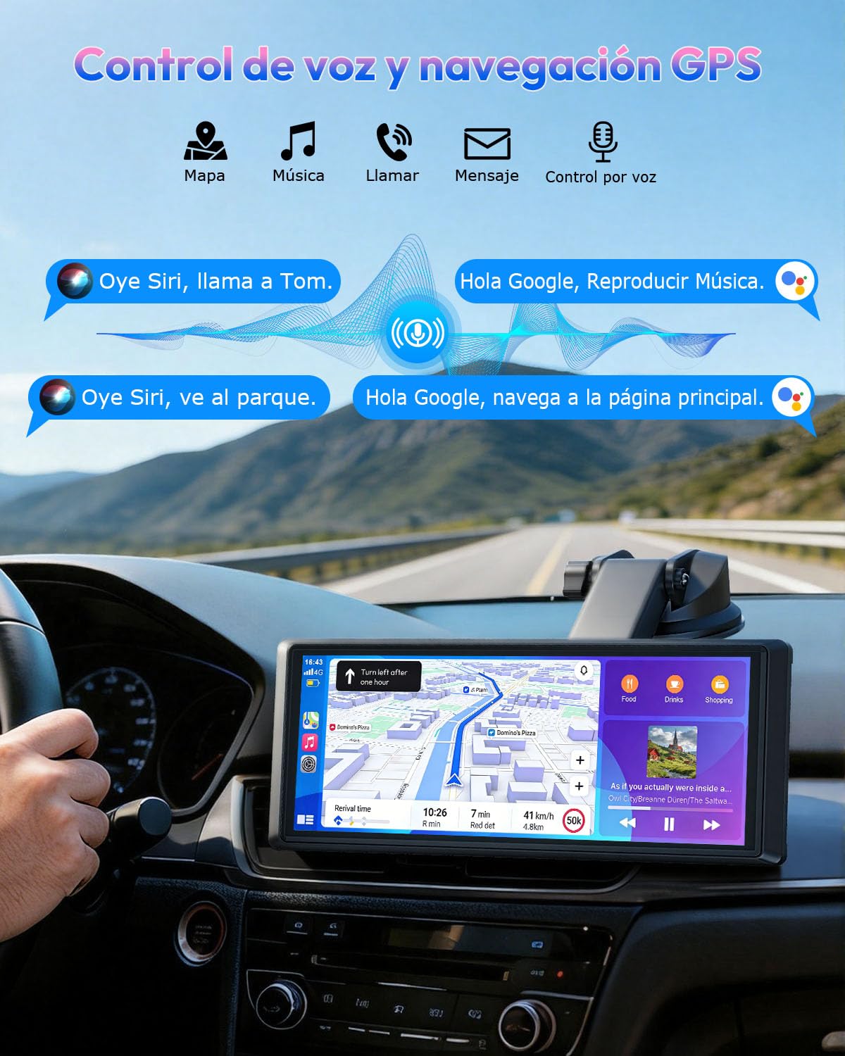 ESSGOO Pantalla Carplay Coche con Cámara Retrovisora,8 Pulgadas Apple Car Play Android Auto Inalámbrico,Pantalla Táctil Portátil Radio Coche con Bluetooth,Airplay,Mirror Link,FM,AUX,Siri,Navegación