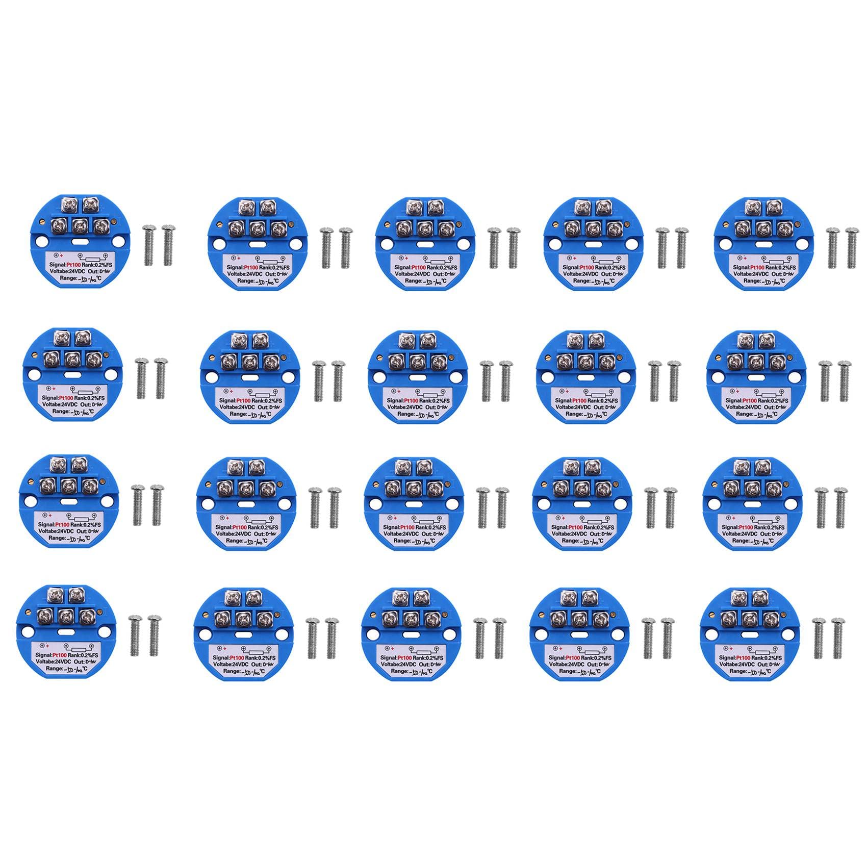 Jnchdghwa 20X RTD PT100 Temperature Transmitter DC24V Minus 50-100 Degree Output 0-10V