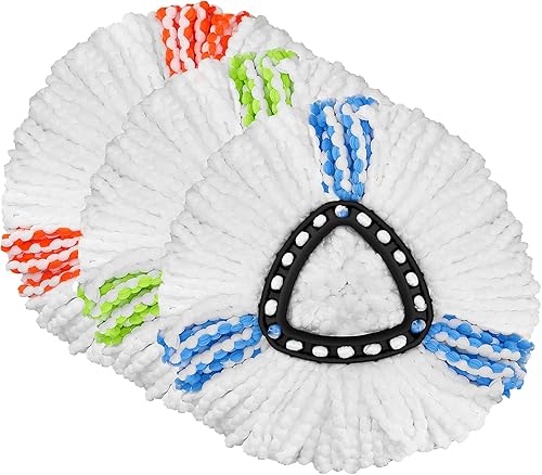 Miniatura 3 de Paquete de 3 cabezales de repuesto para trapeador compatibles con trapeador giratorio, repuestos de mopa giratoria de microfibra, reemplazo de