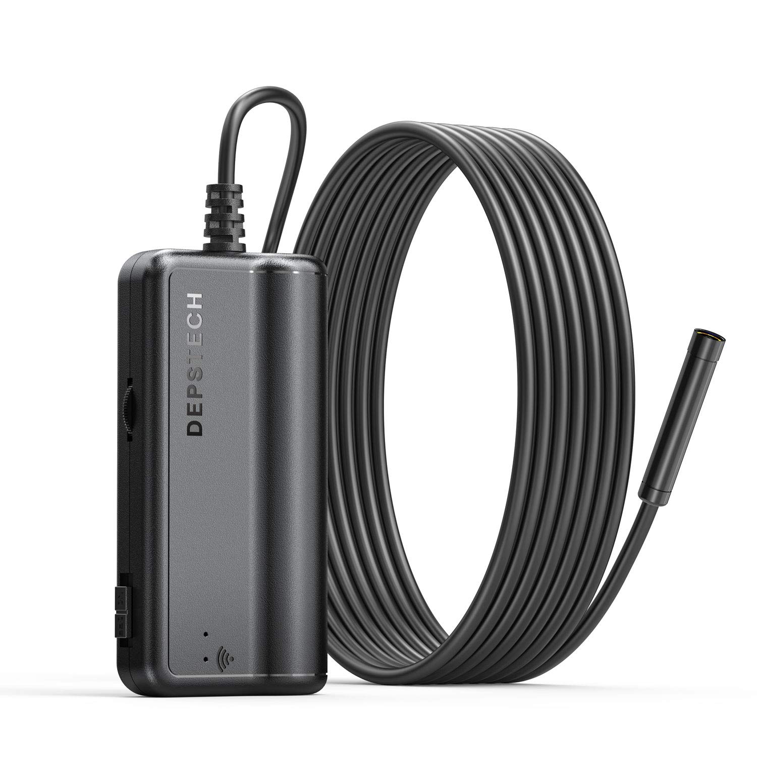 DEPSTECH 1200P Semi-Rigid Wireless Endoscope, 2.0 MP HD WiFi Borescope Inspection Camera,16 inch Focal Distance & 2200mAh Battery Snake Camera for Android & iOS Smartphone Tablet - Black 33FT (3.5M)