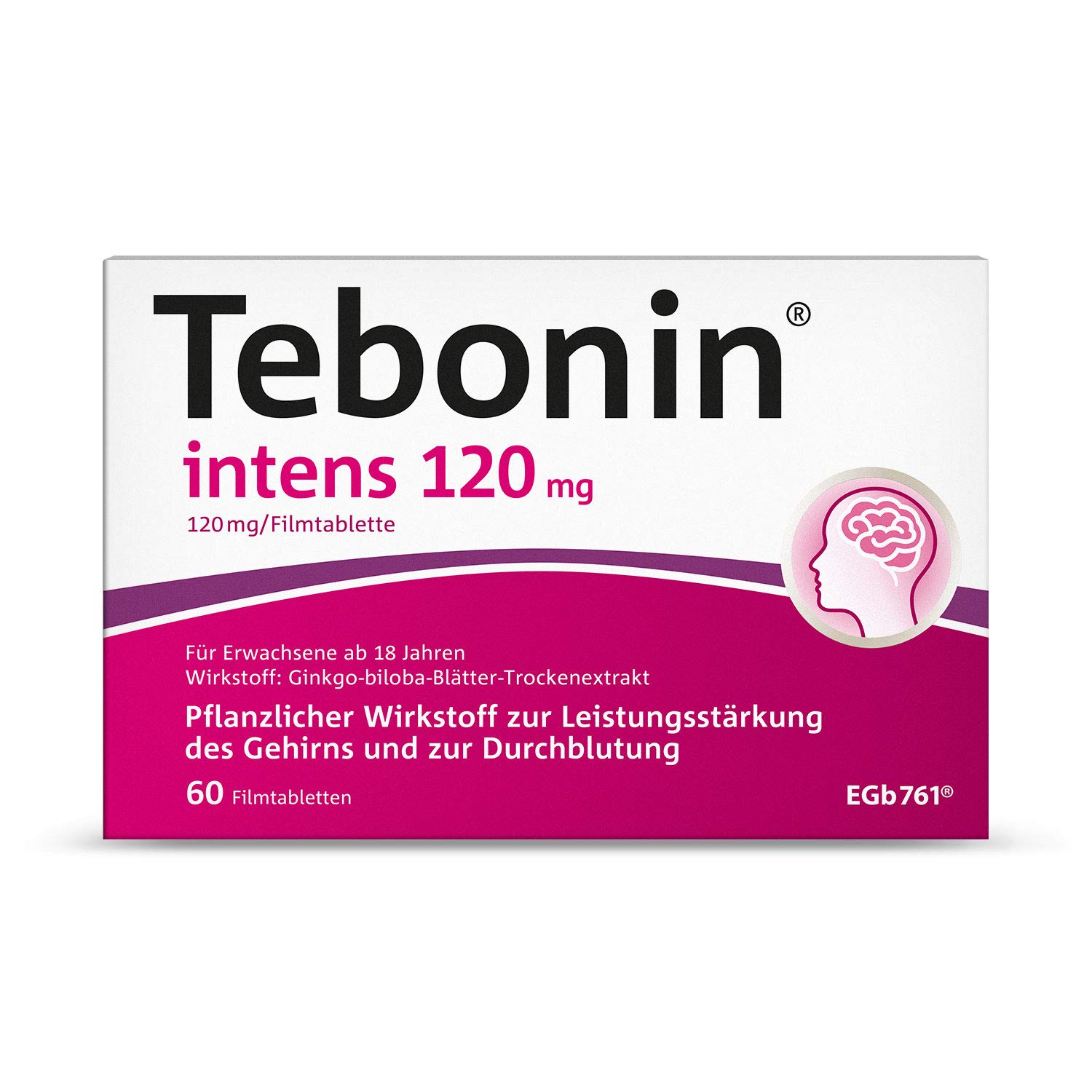 Tebonin Intens 120 mg | 60 Tableten für akut und chronisches Tinnitus* | pflanzliches Arzneimittel mit Ginkgo Biloba Ext