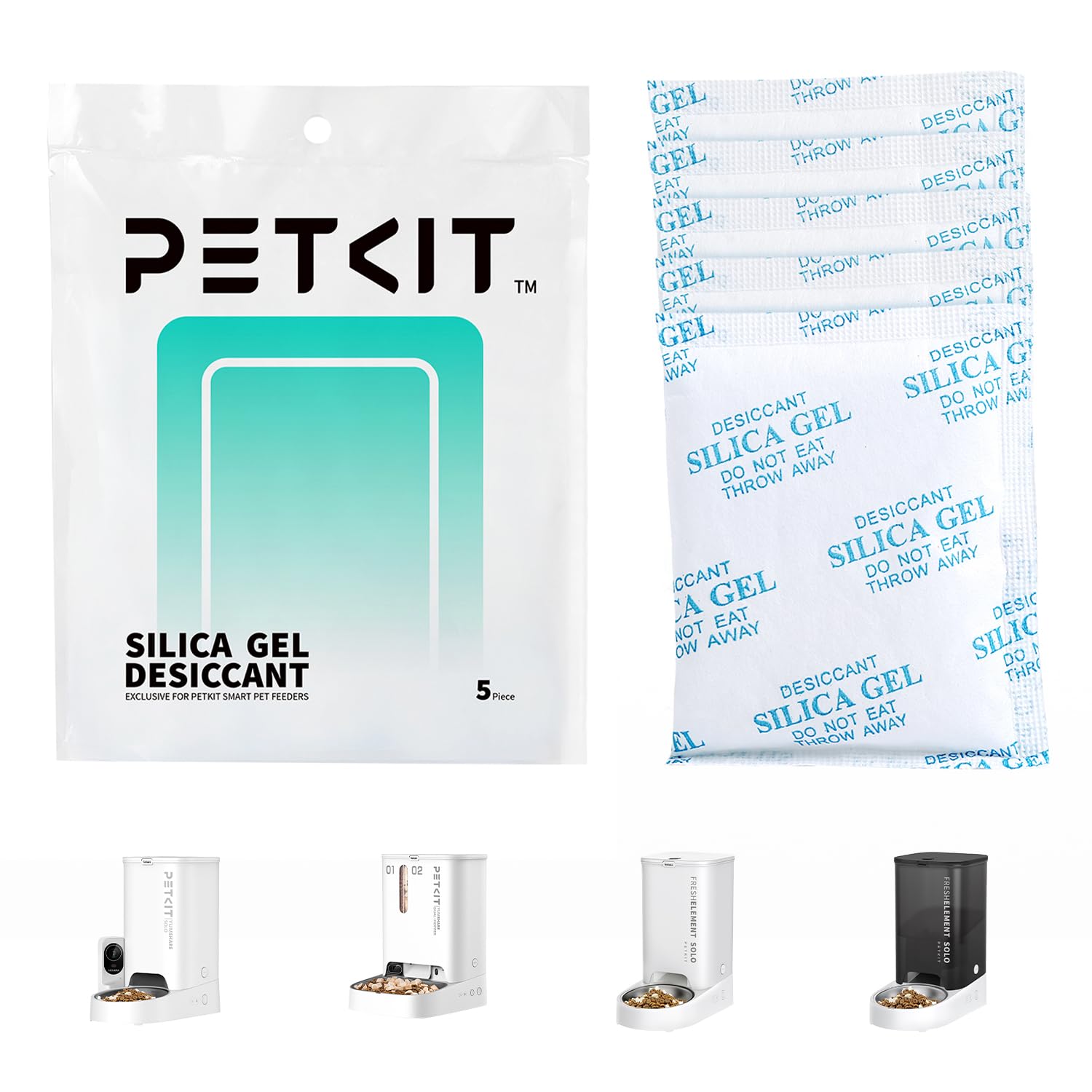 PETKITReplaced Desiccant Bags for All Automatic Cat Dog Feeders -5 Packs, Pet Feeder Replaced Desiccant, Fresh Keeping
