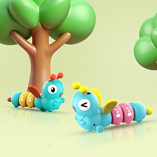 R for Rabbit 2 Pcs Orapple Caterpillar Wind-Up Crawling Toy Smooth Rounded Edges Injury-Free Color Learning Activity Toys ... Price In India