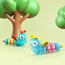 R for Rabbit 2 Pcs Orapple Caterpillar Wind-Up Crawling Toy Smooth Rounded Edges Injury-Free Color Learning Activity Toys for Babies Toddlers