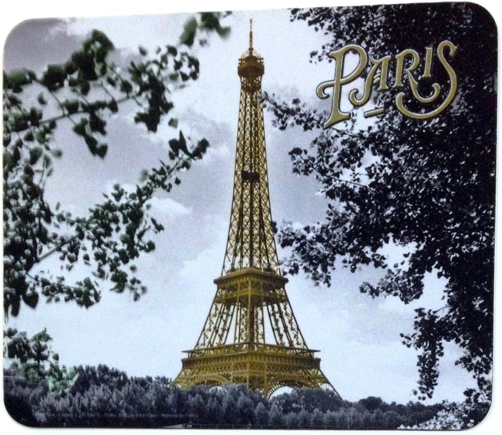 Mousepad - Photograph of Eiffel Tower Through Trees & "Paris" Design