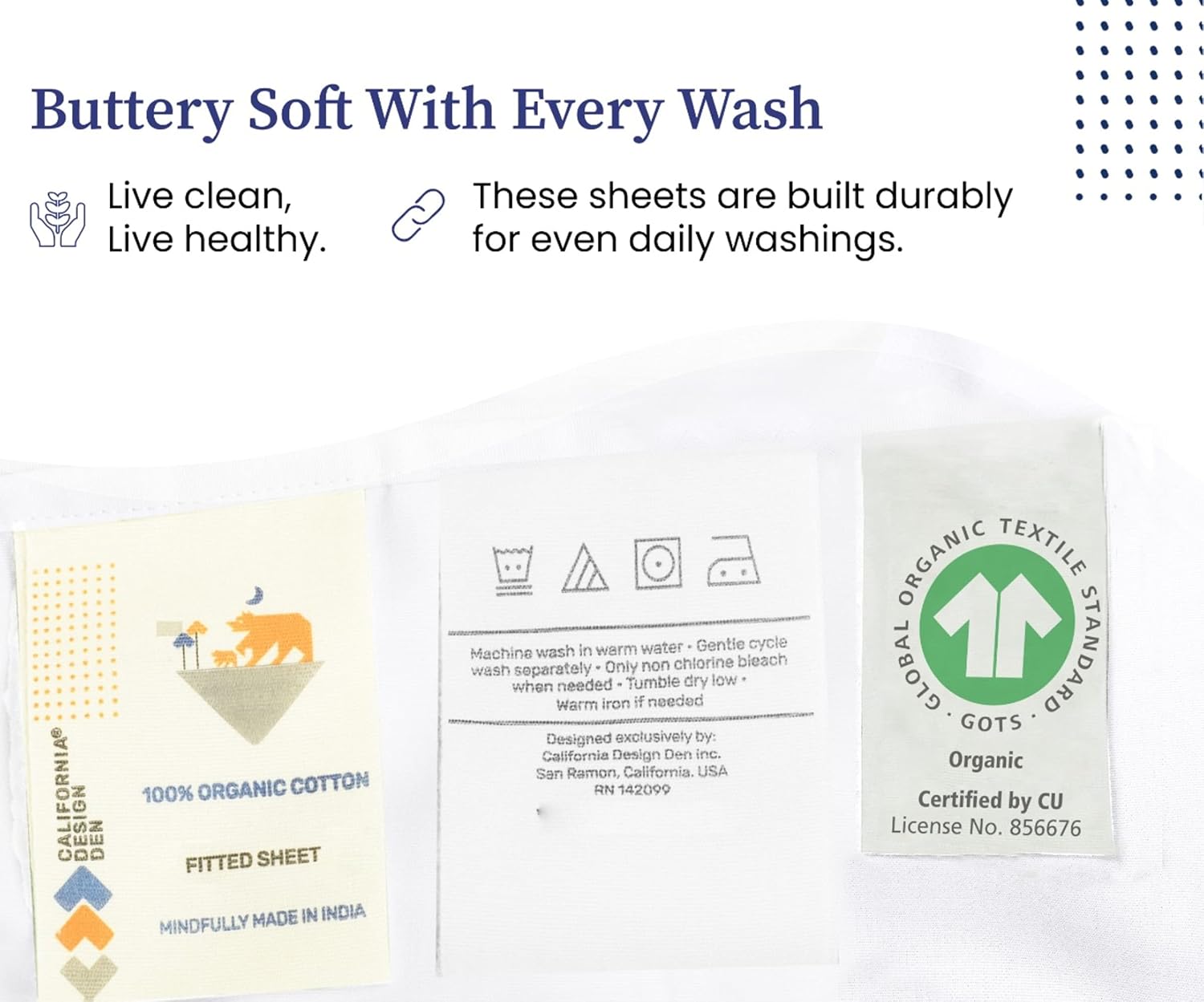 100% Organic Cotton Fitted Sheets Queen Size, Cooling Percale Weave Lightweight, Snug-Fit, Crisp, Queen Deep Pocket Fitted Sheets, Deep Pocket, White Fitted Sheet : Home & Kitchen