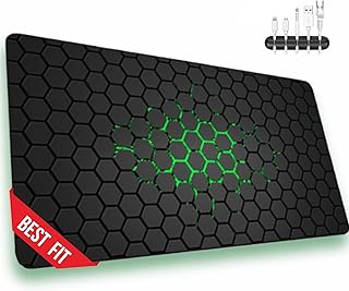 Alfombrilla de Ratón XXL, Gaming Mouse Pad 900×400, Alfombrilla de Escritorio Grande con Diseño de Panal, Protector Antideslizante Mesa, Incluye Organizador de Cables