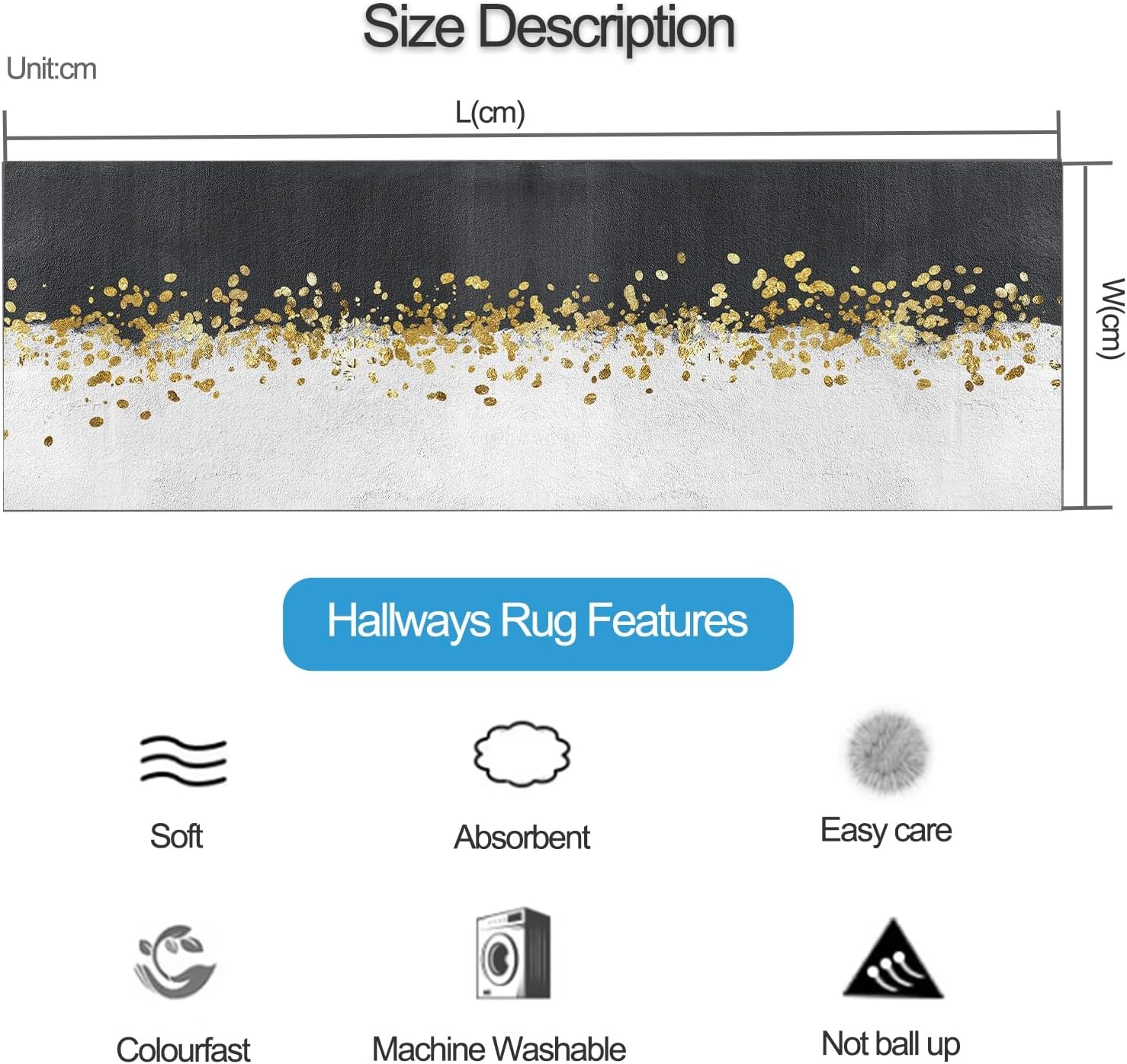 Extra Long Washable Runner Rugs with Non Slip Backing, Cuttable Washable Carpet Runner, Rug Runners for Kitchen Laundry Room Entryway Home Decor Floor Protect Mat (Size : 70 * 550cm)